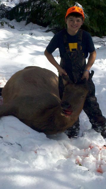 Click to view full size image
 ============== 
Grandson and I Cow Elk
