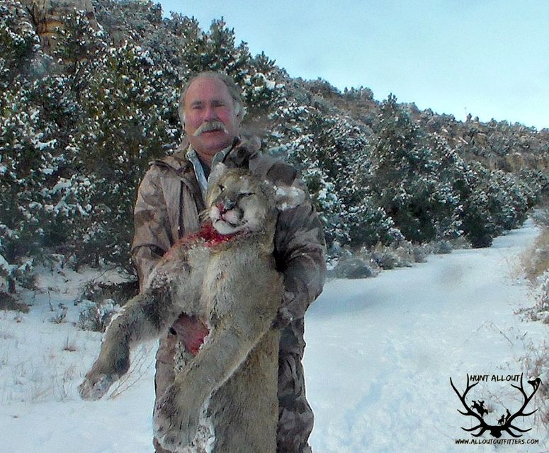 Click to view full size image
 ============== 
Lion 2 
Hunt with JT Robbins
.30-30 Win, 150 gr Sierra FP
